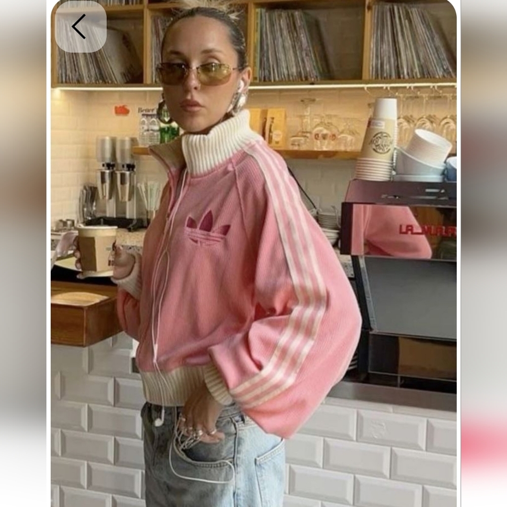 Adidas Original XS Pink and Cream Track Jacket